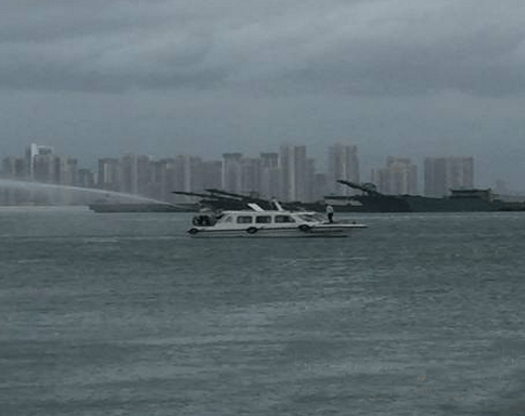 廈門市避風港消防泵應急演練為應對臺風來臨備戰(zhàn)